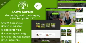 Lawn Expert - Gardening & Landscaping HTML Template