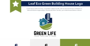 Leaf Eco Green Building House Hotel Flat Apartment Logo