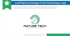 Leaf Nature Ecology Environment Circle Technology Style Logo - Copy