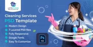 LetsClean  Cleaning Services PSD Template