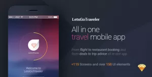 LetsGo Traveler  All in One Travel Sketch UI kit