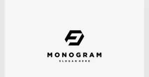 Letter F P Geometric Monogram Logo