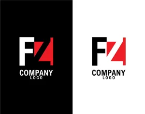 Letter fz, zf abstract company or brand Logo Design
