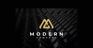 Letter MC CM Geometric Modern Logo