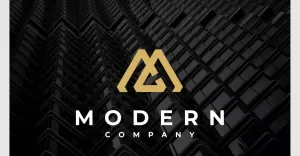 Letter MC CM Modern Geometric Logo