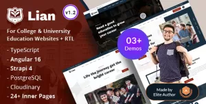 Lian - University College Education Angular 16 Theme + Admin Dashboard