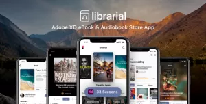 Librarial - Adobe XD eBook & Audiobook Store App