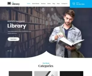 Library WordPress theme 4 books elearning educational vocabulary diction