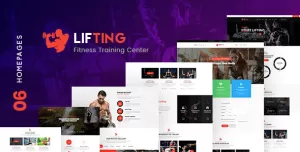 Lifting - Fitness, Gym, Yoga & Sports PSD Template