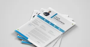 Light Blue Clean Resume  Cover Letter Photoshop
