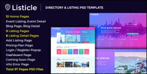 Listicle -  Directory & Listing PSD Template