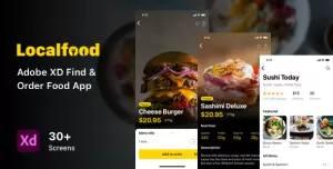 Localfood - Adobe XD Find & Order Food App