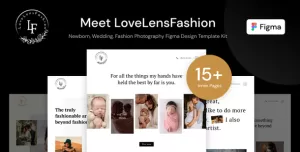 LoveLensFashion - Newborn, Wedding, Fashion Photography Figma Design Template Kit