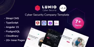 Lunio - Cyber Security Services Angular 15 Theme + Strapi CMS