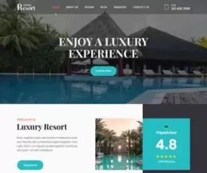 Luxury resort WordPress theme for hotel motel five star cruise travel condo