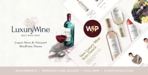 Luxury Wine  Liquor Store & Vineyard WordPress Theme + Shop