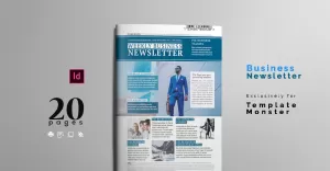 Magazine Template Corporate Business Newsletter Layout