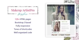 Makeup Artist - Art HTML Template with Page Builder and Dashboard pages