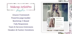MakeUp Artist Pro - Beauty and Hair Stylist WordPress Theme