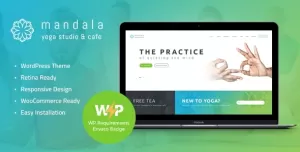Mandala  Yoga Studio and Wellness Center WordPress Theme + AI