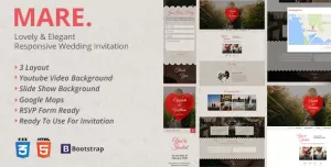 Mare - Lovely & Elegant Wedding Invitation Landing Page