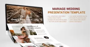 Mariage-Wedding Presentation PowerPoint template