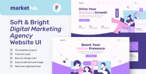 Marketiva - Digital Marketing Agency Website UI Figma