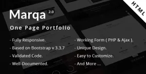 Marqa  One Page Personal & Portfolio HTML Template