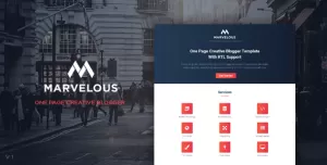 Marvelous - One Page Creative Blogger Template With RTL Support