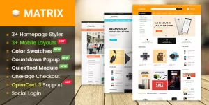 Matrix - Multipurpose eCommerce Marketplace OpenCart 3 Theme With Mobile-Specific Layouts