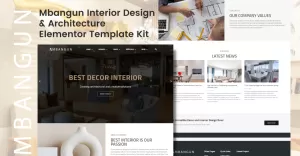 Mbangun - Interior Design & Architecture Elementor Template Kit
