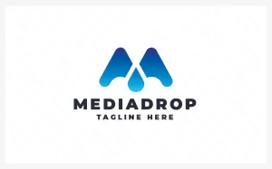 Media Drop Letter M Pro Logo Template - TemplateMonster
