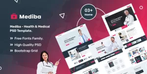 Mediba - Health & Medical PSD Template.