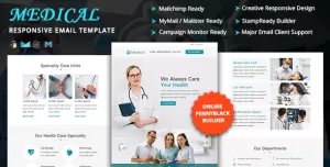 Medical - Multipurpose Responsive Email Template with Online StampReady & Mailchimp Builders