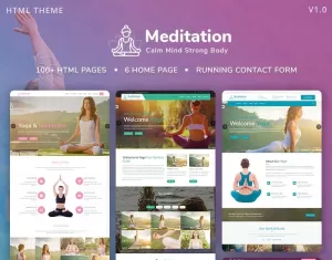 Meditation - Yoga, Fitness & Meditation Mobile Responsive Bootstrap HTML Website Template