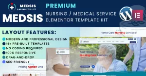 Medsis - Nursing, Medical & Healthcare Services Elementor Template Kit