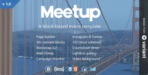 Meetup  Conference & Event Landing With Page Builder