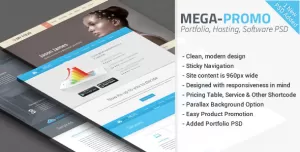 Mega - App Landing Page PSD