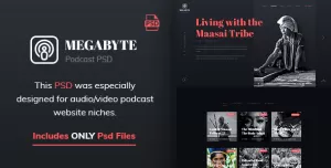 Megabyte - Audio Podcast PSD Template
