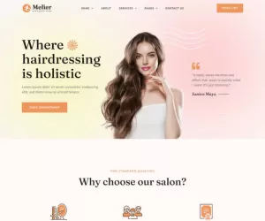 Melier  Hair & Beauty Salon Elementor Template Kit