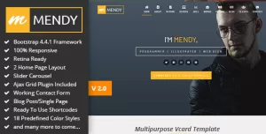 Mendy : Personal Vcard/Resume HTML5 Template