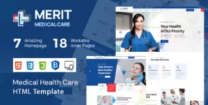 Merit - Health & Medical Business HTML Template + RTL Ready