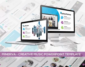Minerva - Creative Music Presentation PowerPoint template