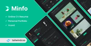 Minfo - Tailwind Personal Resume HTML Template