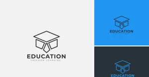 Minimal Smart Education Logo Design. The Concept For The Books Pen, Line Art Vector.