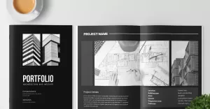 Minimalist Architect Portfolio Brochure Template Modern Magazine Layout
