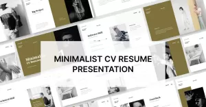 Minimalist CV Resume Powerpoint Presentation Template