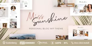Miss Sunshine - Women Lifestyle Blog WordPress Theme
