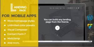 Mobile App Landing Page WordPress Theme