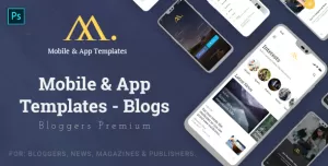 Mobile & App Templates - Blogs in Photoshop